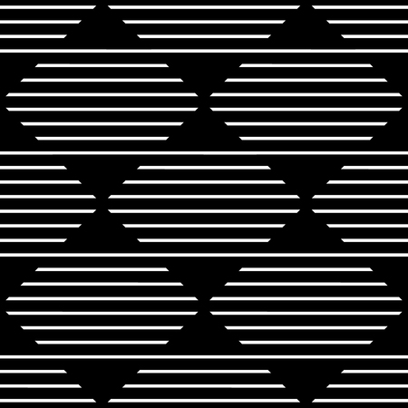 Repeatable monochrome pattern w/ horizontal, straight lines mapped in squares.のイラスト素材