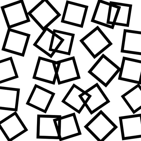 Abstract pattern, texture with scattered, random squares. Vector.
