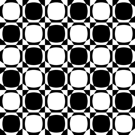 Abstract seamlessly repeatable pattern with checkered tiles. Monochrome, simple minimal geometric background. Vectorのイラスト素材
