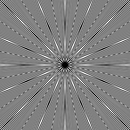 Monochrome background: Abstract bursting, radial, radiating pattern.