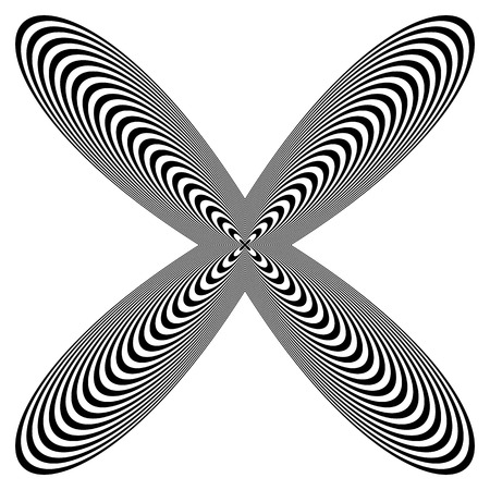 Abstract lined shape with distortion effect isolated on white.のイラスト素材