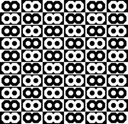 Abstract monochrome pattern, background with connected octagon shapes.のイラスト素材