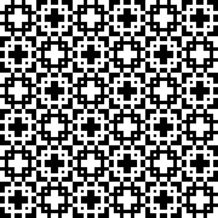 Monochrome, seamlessly repeatable pattern, abstract black and white background. Vector.