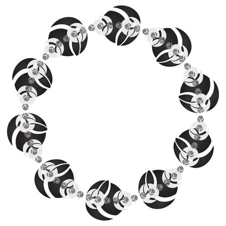 Abstract circle element, motif on white. Editable vector.のイラスト素材