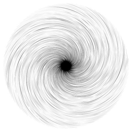 Abstract swirly shape. Black and white vector.のイラスト素材