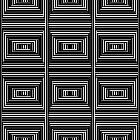 Abstract monochrome lines pattern with great contrast. Seamlessly repeatable.のイラスト素材