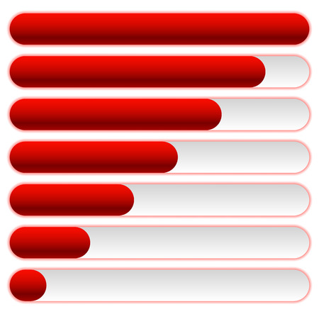 Progress, loading bars in sequence with vector outer glow effect.のイラスト素材