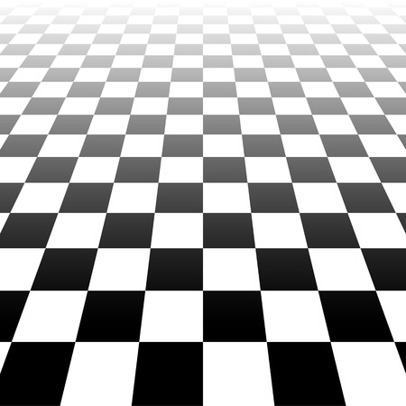 Vanishing checkered surface. 3d surface in perspective. Vector background.のイラスト素材