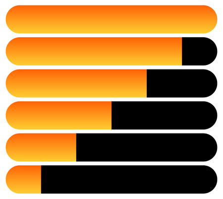 Horizontal bars. Loading bars, progress indicators. Completion.のイラスト素材