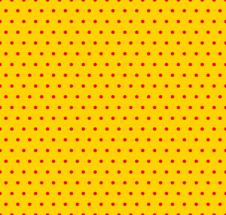 Dotted yellow and red pop art pattern. Seamlessly repeatable background with circles.のイラスト素材