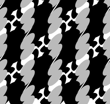 Abstract seamless background / pattern with rounded, organic shapes. Monochrome, grayscale repeatable vector texture.のイラスト素材