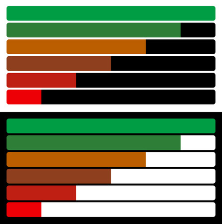 Horizontal bars. Loading bars, progress indicators. Completion.のイラスト素材