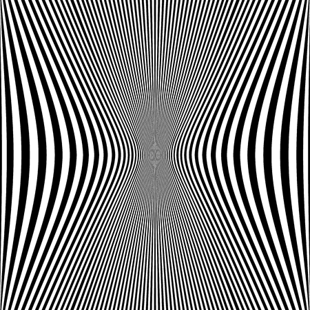Abstract pattern with distorted lines. Monochrome geometric illustration.のイラスト素材