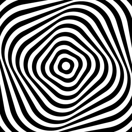 Squares with rotating distortion abstract monochrome vector graphic.のイラスト素材