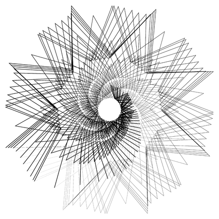 Abstract spirally geometric element with thin intersecting linesのイラスト素材
