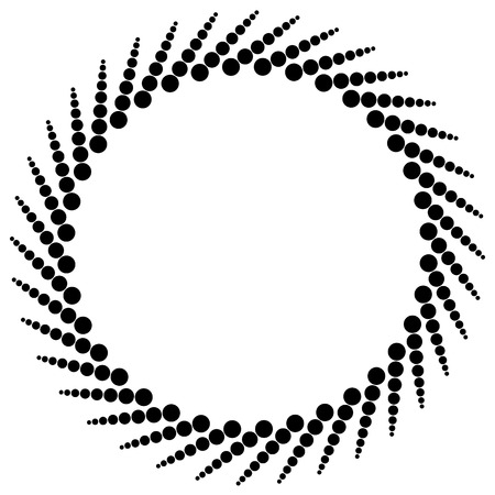 Abstract monochrome graphic with radiating dotted patternのイラスト素材