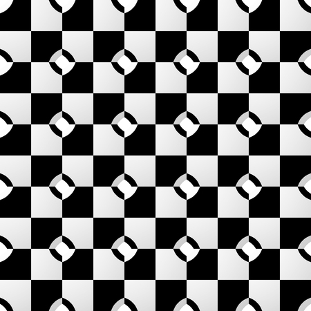 Various abstract geometric patterns, monochrome mosaic backgrounds. Repeatable.のイラスト素材