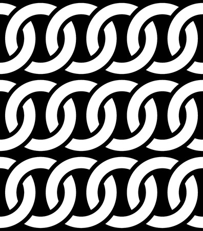 Contour of interlocking circles / rings seamless monochrome pattern.のイラスト素材