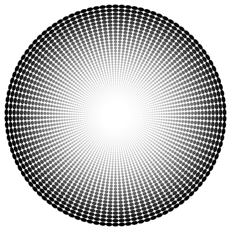 Abstract radial, dotted element with oval shapes.のイラスト素材