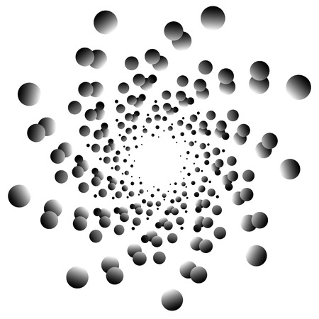 Abstract spirally monochrome element with overlapping circlesのイラスト素材