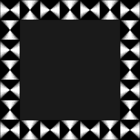 Square format photo, picture frame with mosaic of lines. Artistic, textured frame with squarish empty spaceのイラスト素材