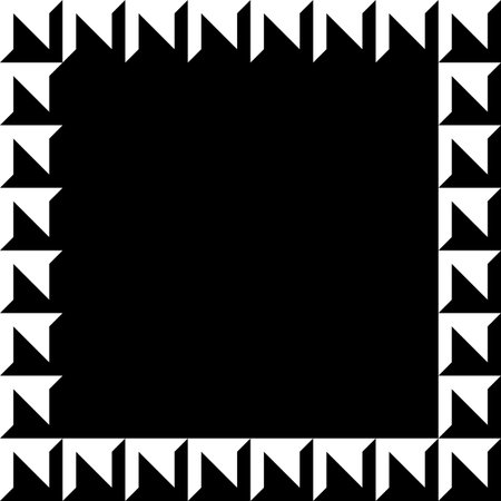 Geometric picture, photo frame in squarish format. Mosaic of geometric shapes. Monochrome  border element.のイラスト素材