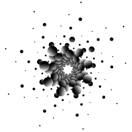 Abstract spirally monochrome element with overlapping circlesのイラスト素材