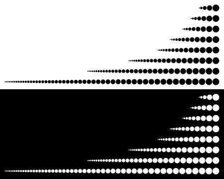 Set of circles from big to small in horizontal linesのイラスト素材