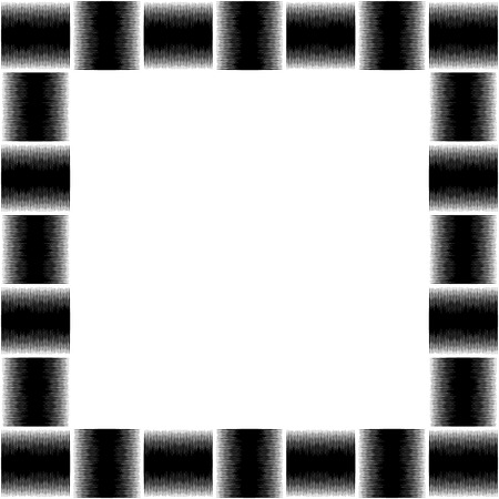 Square format photo, picture frame with mosaic of lines. Artistic, textured frame with squarish empty spaceのイラスト素材