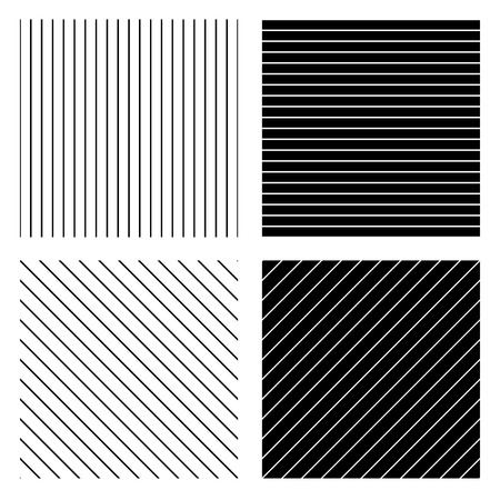 Lineal patterns. Set of 4 repeatable lined patterns, backgrounds.のイラスト素材