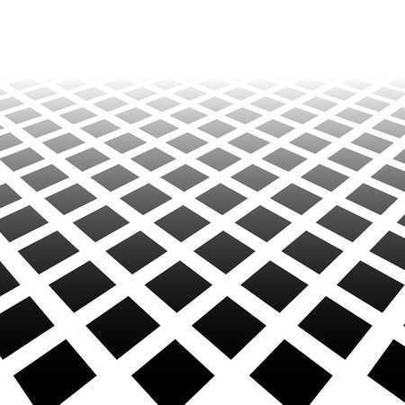 Fading mosaic of squares. Vanishing pattern in perspective.のイラスト素材