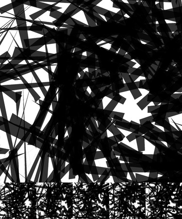 Chaotic irregular, random, scattered lines artistic geometric imageのイラスト素材