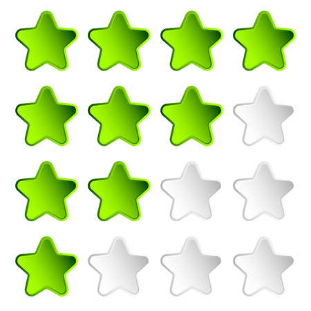 Star rating element with 4 star for valuation, review, voting concepts.のイラスト素材