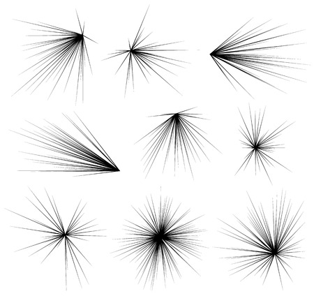 Abstract explosion, burst, rays, beams, flash, glitter, fireworks elementのイラスト素材