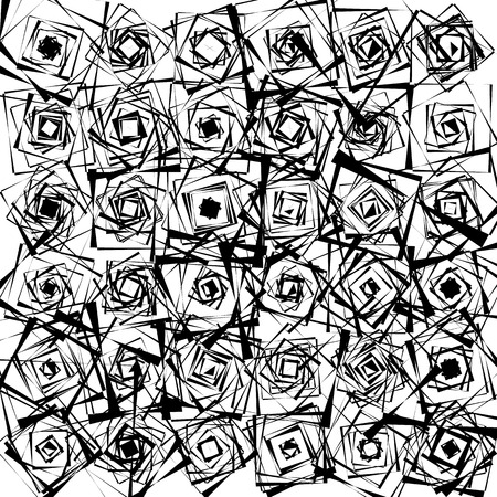 Random squares seamless geometric texture. Monochrome abstract background, pattern.のイラスト素材