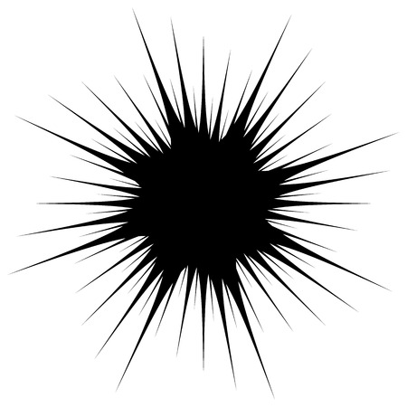 silhouette of spiky, edgy shape on white. explosion shapeのイラスト素材