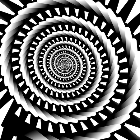 Abstract spiral, vortex graphic. Inward spiral. Artistic monochrome image.のイラスト素材