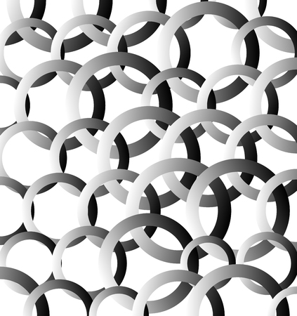 Random, scattered intersecting circles. Abstract geometric graphics.のイラスト素材