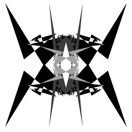 Monochrome geometric abstract element isolated on white.のイラスト素材