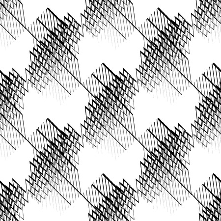 Seamlessly repeatable geometric pattern - Abstract monochrome background, textureのイラスト素材