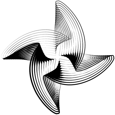 Abstract circular element. Monochrome geometric illustration in irregular, asymmetric fashion.のイラスト素材