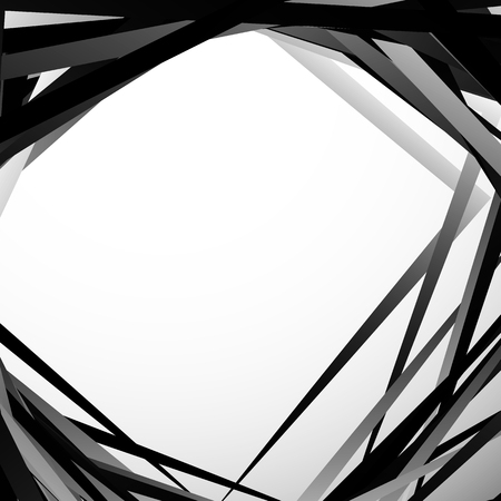 Geometric overlapping - intersecting shapes. Abstract grayscale illustration. Vectorのイラスト素材