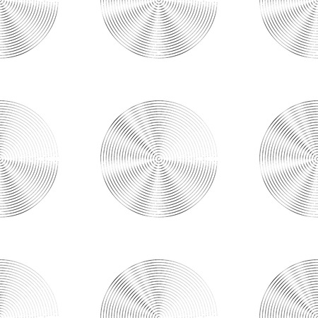 Concentric circles seamless monochrome pattern. Abstract geometry backgroundのイラスト素材