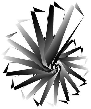 Geometric circular spiral. Abstract angular, edgy shape in rotating fashionのイラスト素材
