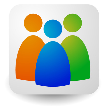 Icon with three figures - Businessmen, characters, employment, HR (human resources) iconのイラスト素材