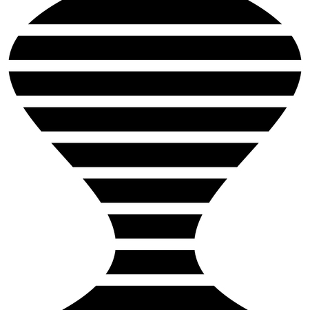 Lines with distortion effect isolated on white background. Geometric lines with deformation. Abstract monochrome element / pattern.のイラスト素材