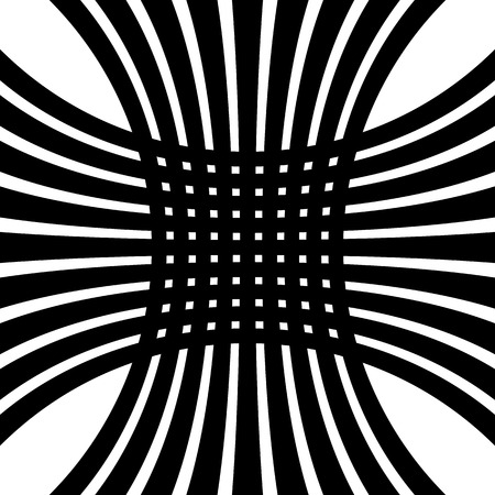 Grid, mesh distortion. Deformed intersecting lines. Geometric pattern / element.のイラスト素材
