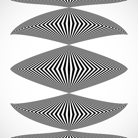 Vertical stripes, lines with distortion, warp effect. Abstract monochrome geometry illustration.のイラスト素材