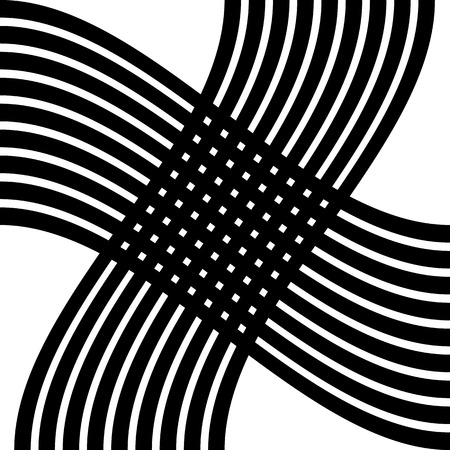 Grid, mesh distortion. Deformed intersecting lines. Geometric pattern / element.のイラスト素材