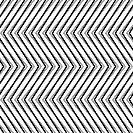 Zigzag, corrugated, serrated lines. Dynamic, irregular stripes. Geometric repeatable abstract monochrome patternのイラスト素材